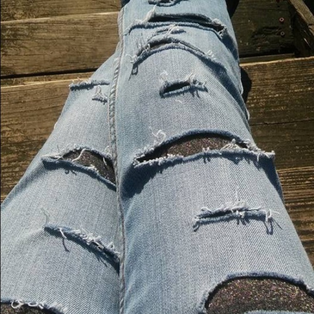 Cut up jeans I designed to wear with leggings